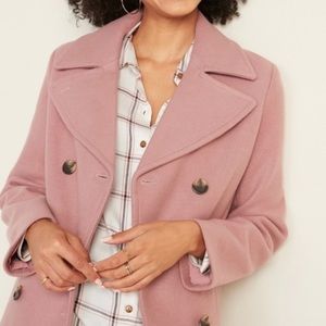 Pink old navy pea coat small